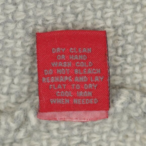 Krimson Klover Women's Large Cream Gray Wool & Cashmere Crew Neck Sweater - Picture 9 of 9